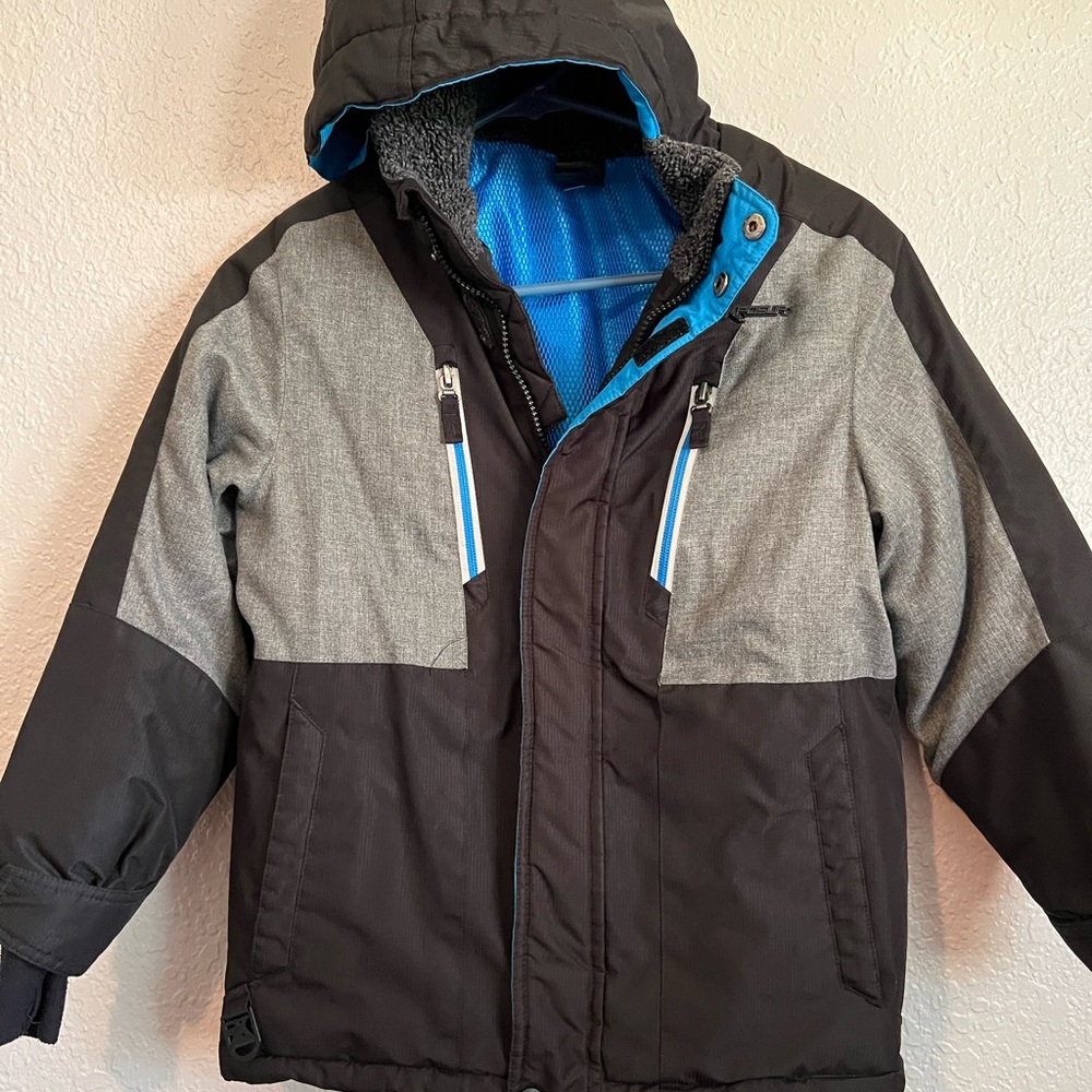 ZeroXposur Outerwear Boys Gray / Black Waterproof Hooded Puffer Jacket